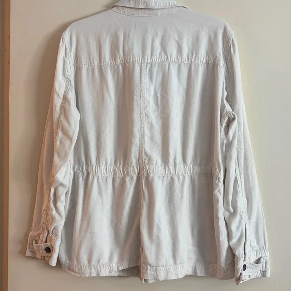 3 for $25! Style & Co. White Linen Blend Lightweight Utility Jacket, M - Picture 5 of 8